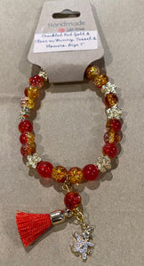 Crackled Glass, Red & Gold