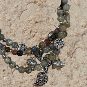 Labradorite & Tourmaline Stack